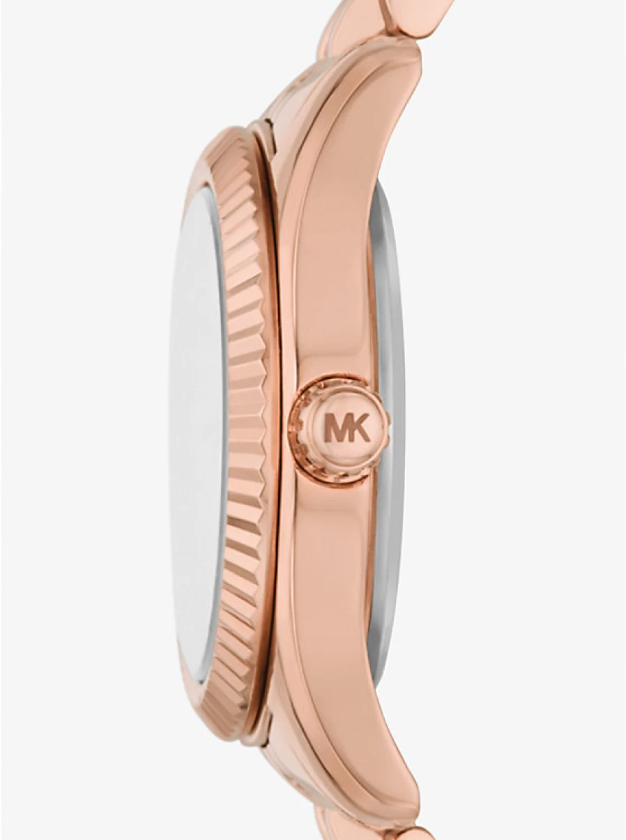 Michael Kors Women's Small Lexington Rose Gold-Tone Pave Stone Watch