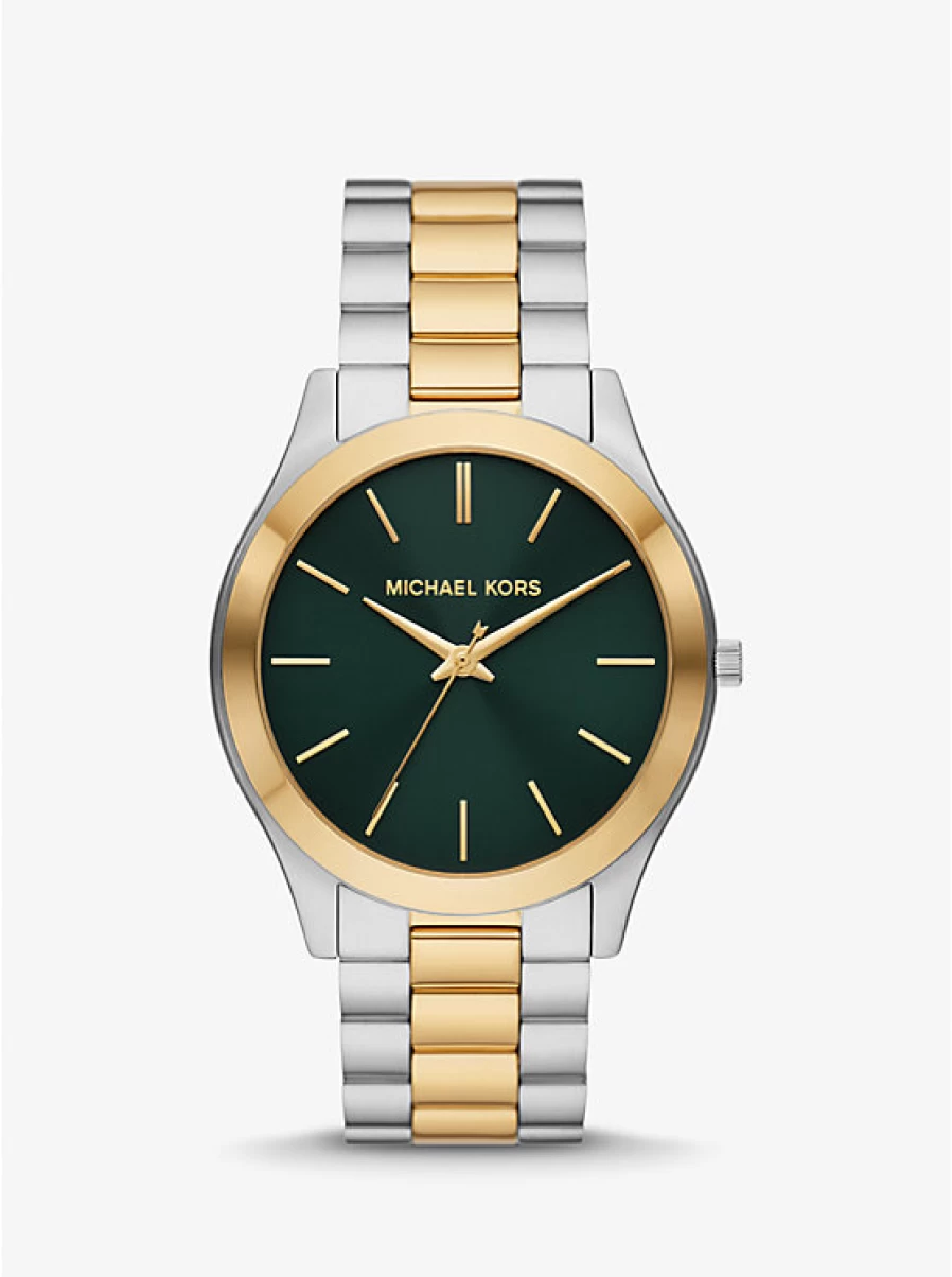 Michael Kors Men's Oversized Slim Two-Tone Stainless Steel Runway Watch
