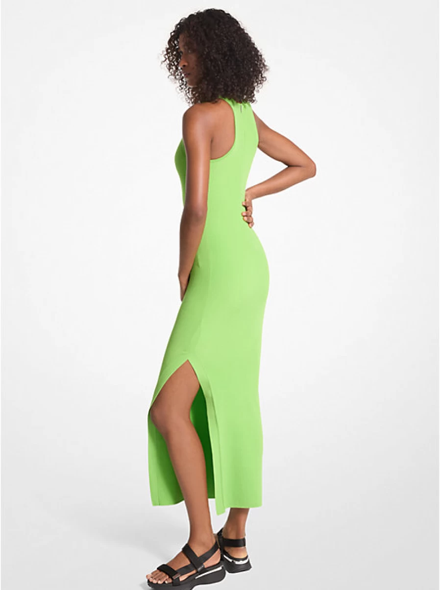 Michael Kors Women's Stretchy Ribbed Knit Camisole Dress - Sleek & Comfortable Sleeveless Summer Outfit
