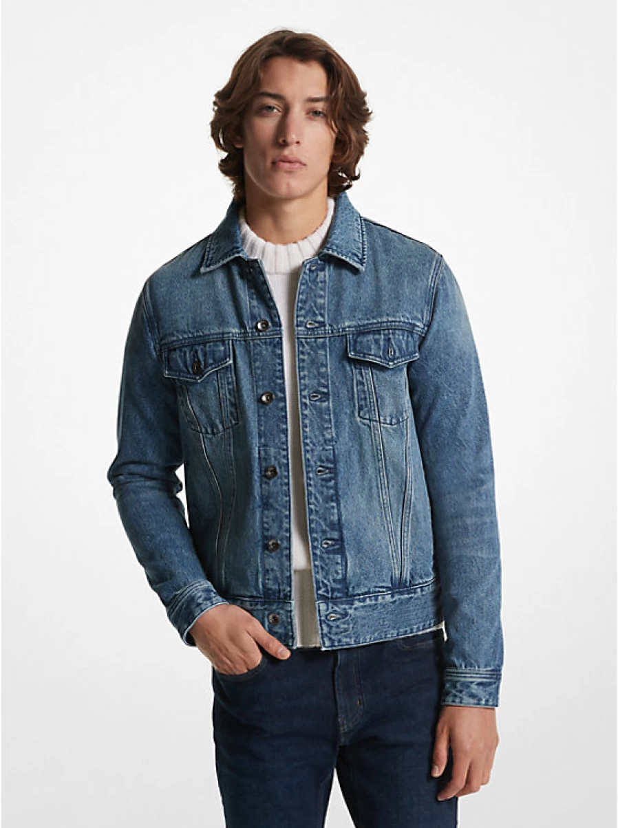 Michael Kors Men's Denim Jacket - Classic Trucker Style for Men