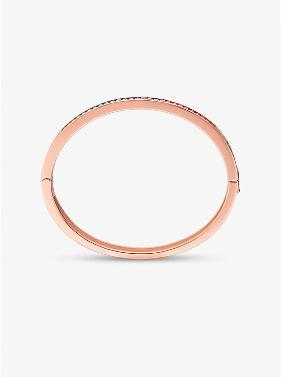 Michael Kors Women's Pride Rainbow Bracelet with 14K Rose Gold Plating & Paving Stones - Limited Edition