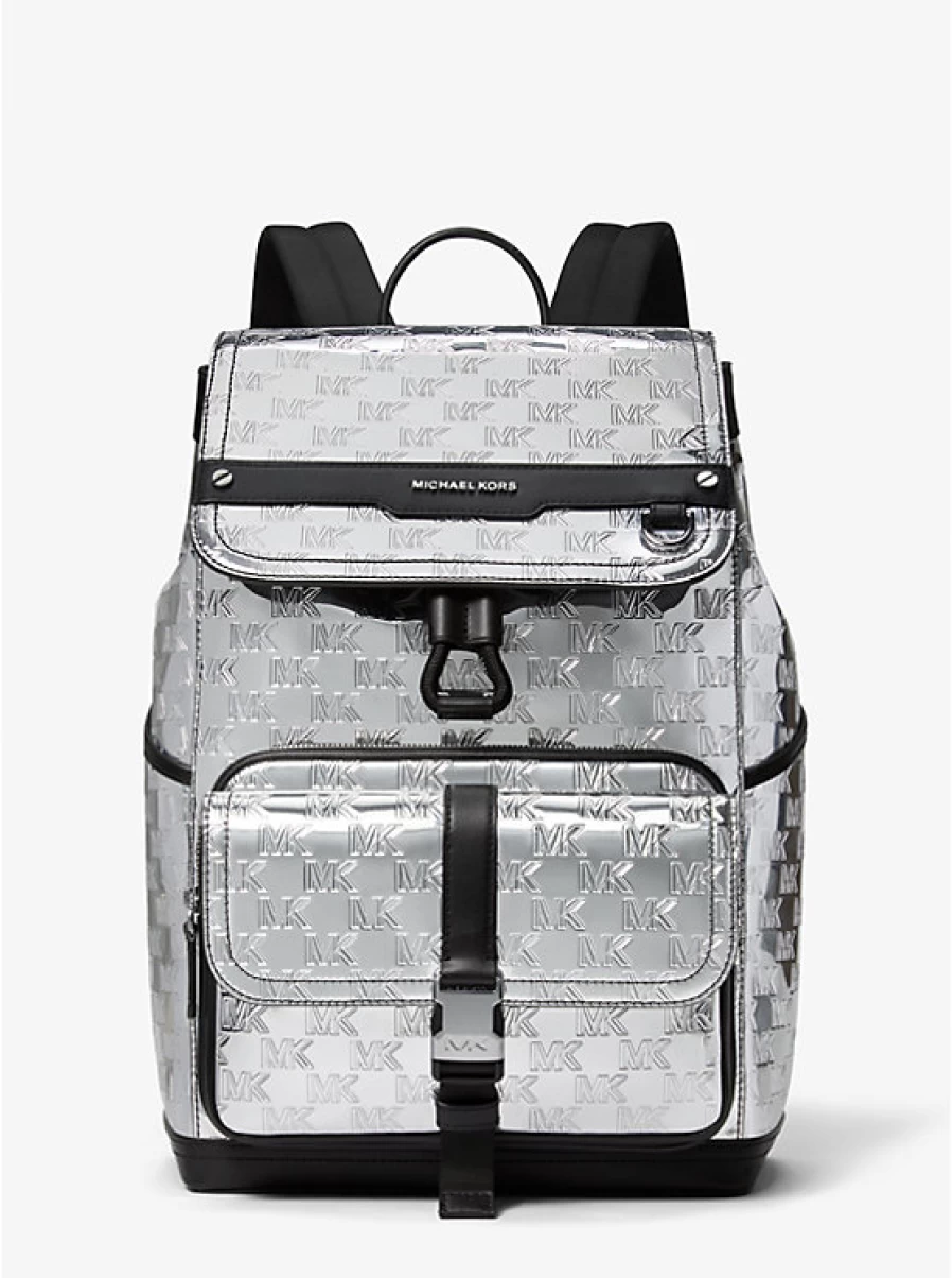 Michael Kors Men's Hudson Metallic Leather Backpack with Embossed Logo