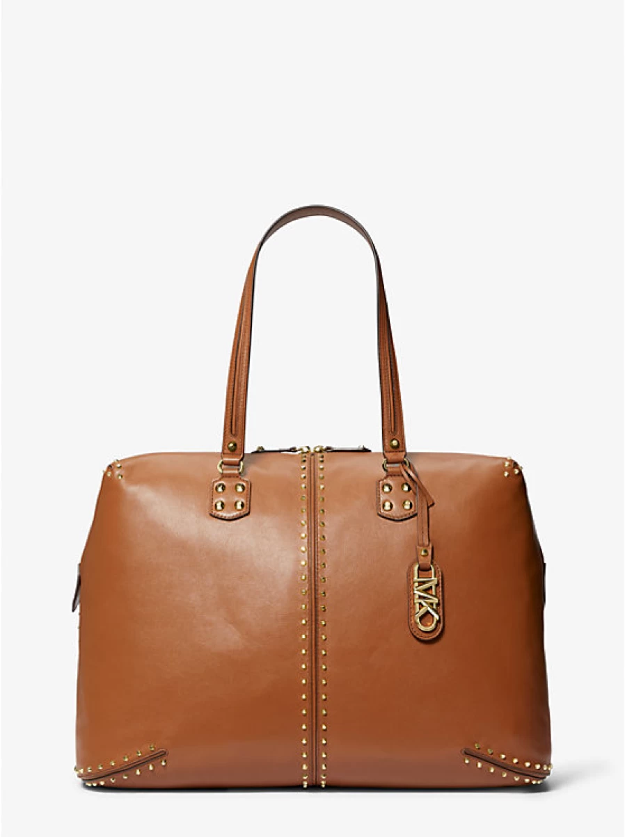 Michael Kors Women's Extra Large Studded Leather Astor Weekend Tote Bag