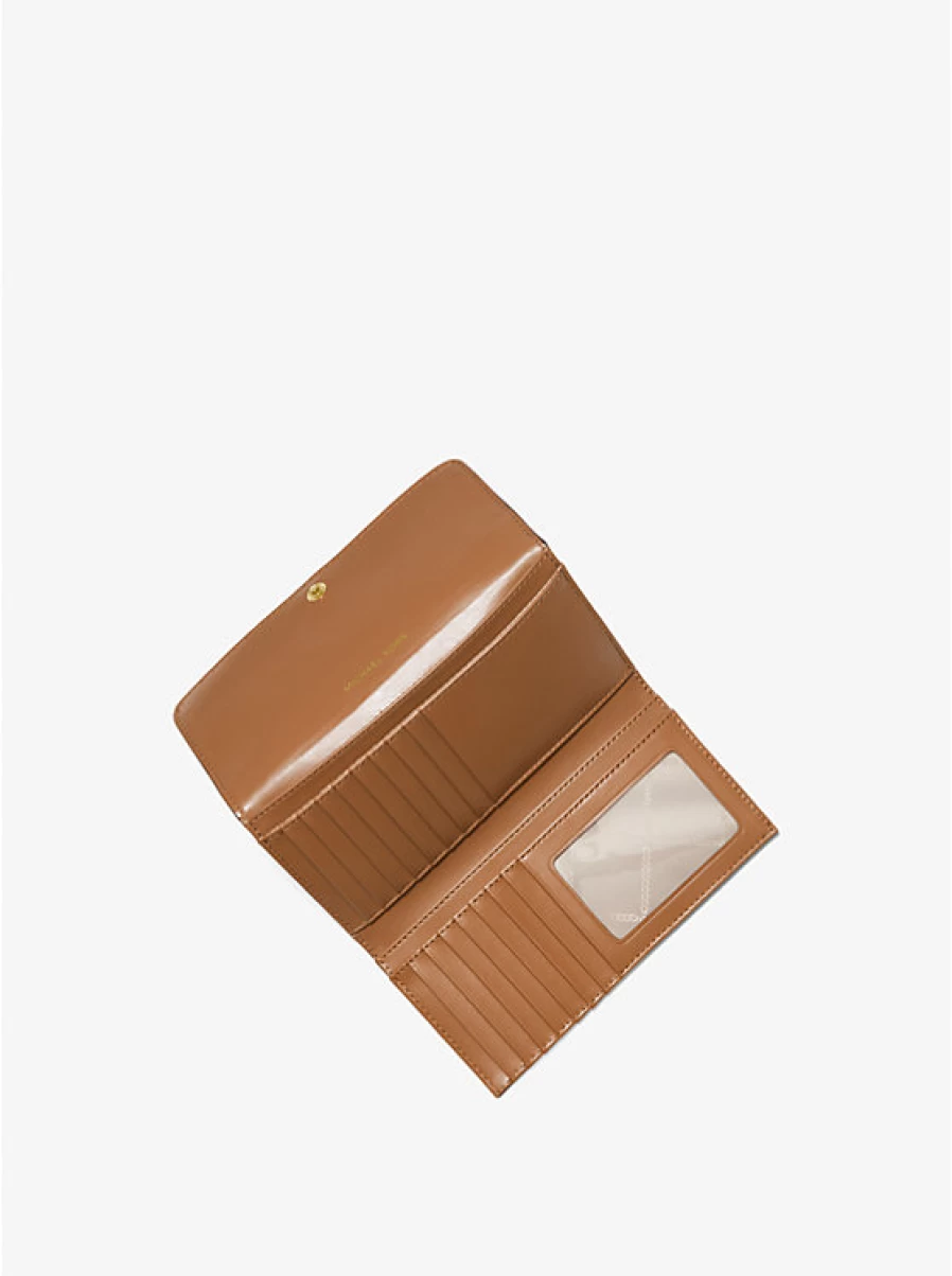 Michael Kors Women's Large Canvas and Leather Wallet with Logo Three Shutters Design
