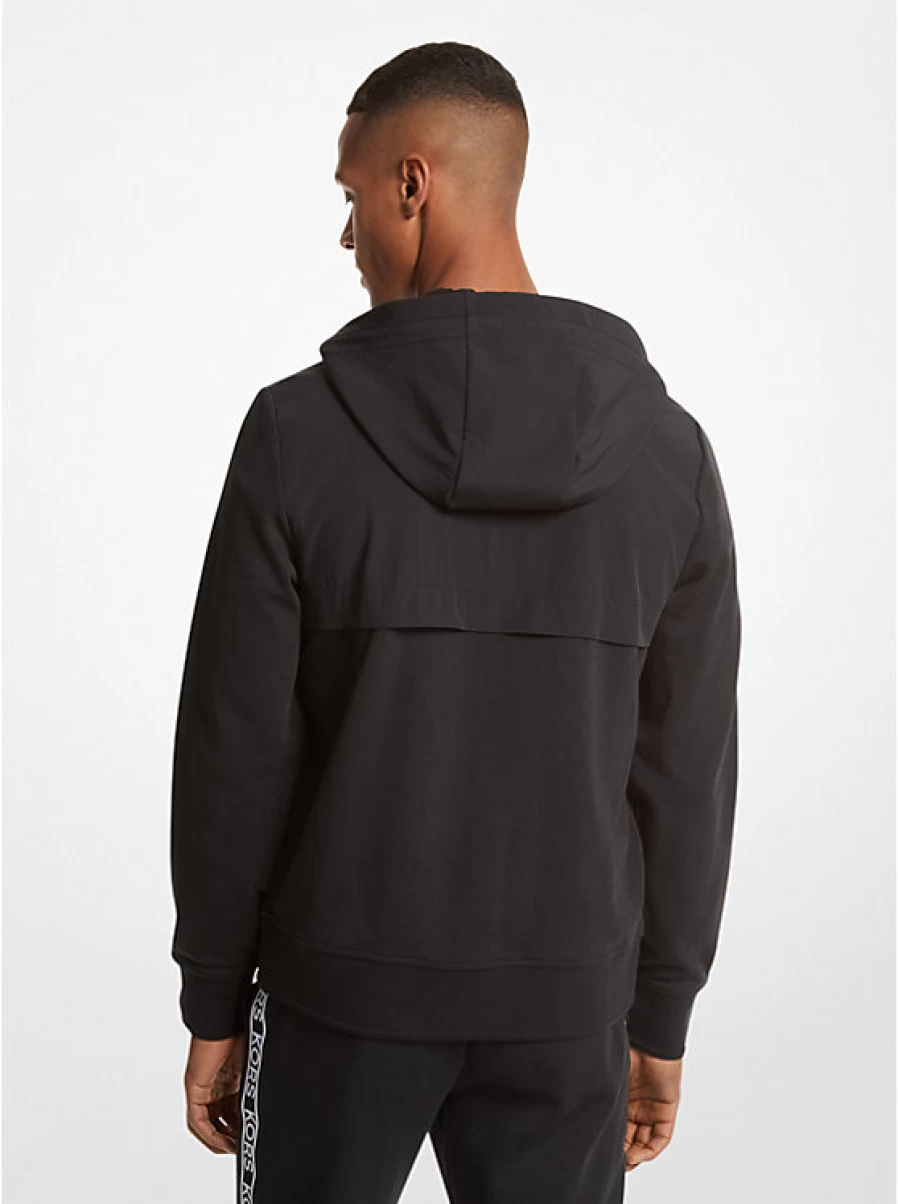 Michael Kors Men's Cotton Zip-Up Hoodie with Drawstring and Logo Detail