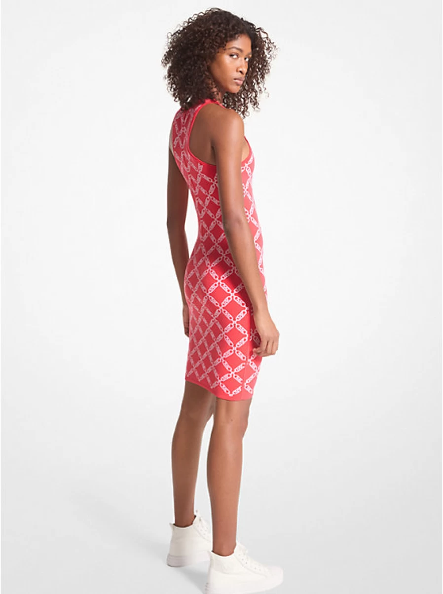 Michael Kors Women's Jacquard Camisole Dress with Empire Waist and Logo Detail