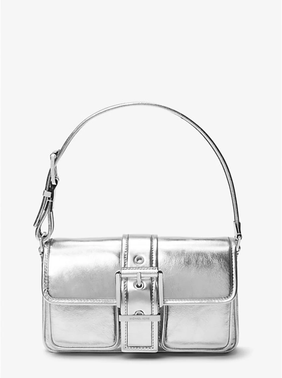 Michael Kors Women's Colby Medium Shoulder Bag in Metallic Leather with Strap