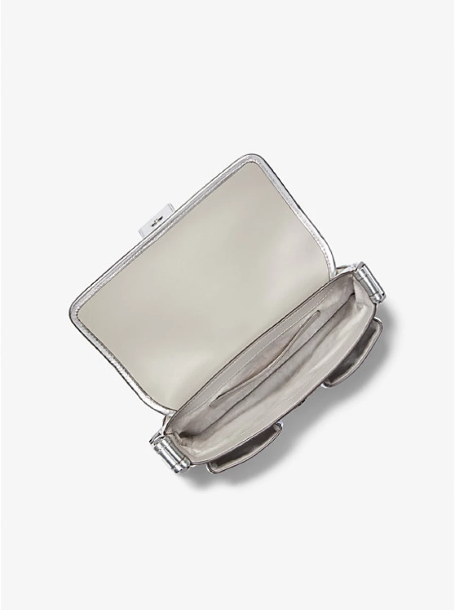Michael Kors Women's Colby Medium Shoulder Bag in Metallic Leather with Strap