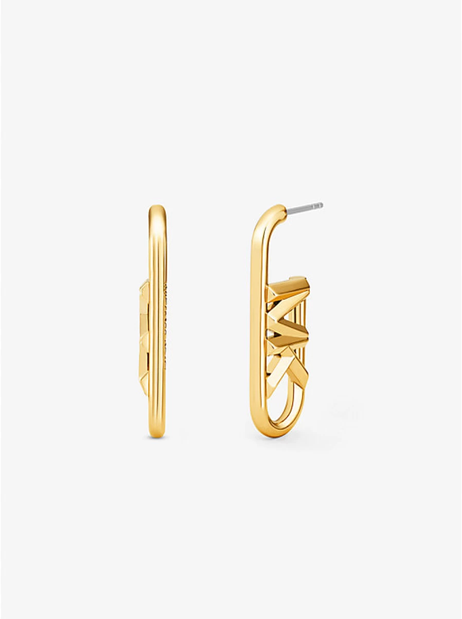 Michael Kors Women's Brass Earrings - Precious Metal Plated Empire Logo Design
