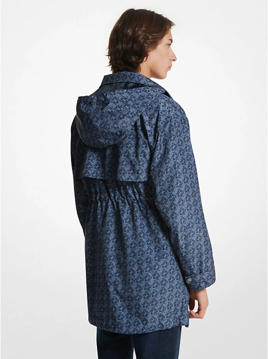 Michael Kors Men's Printed Woven Anorak Jacket with Empire Signature Logo