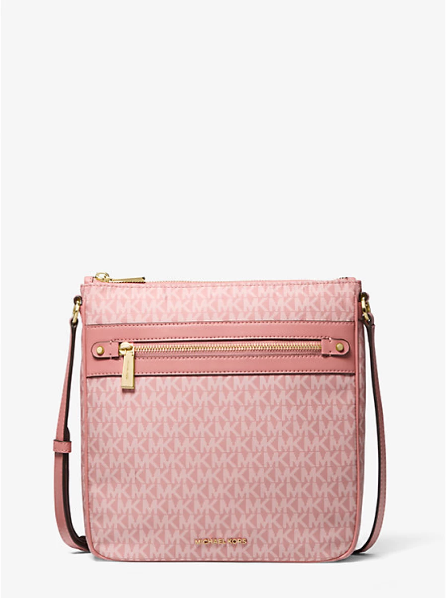 Michael Kors Women's Large Jet Set Printed Backpack with Woven Shoulder Strap and Signature Logo