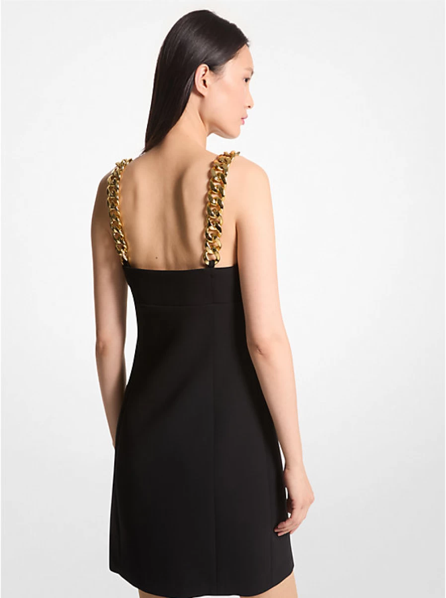 Michael Kors Women's Babydoll Dress with Chain Strap - Elegant Flowy Mini Dress