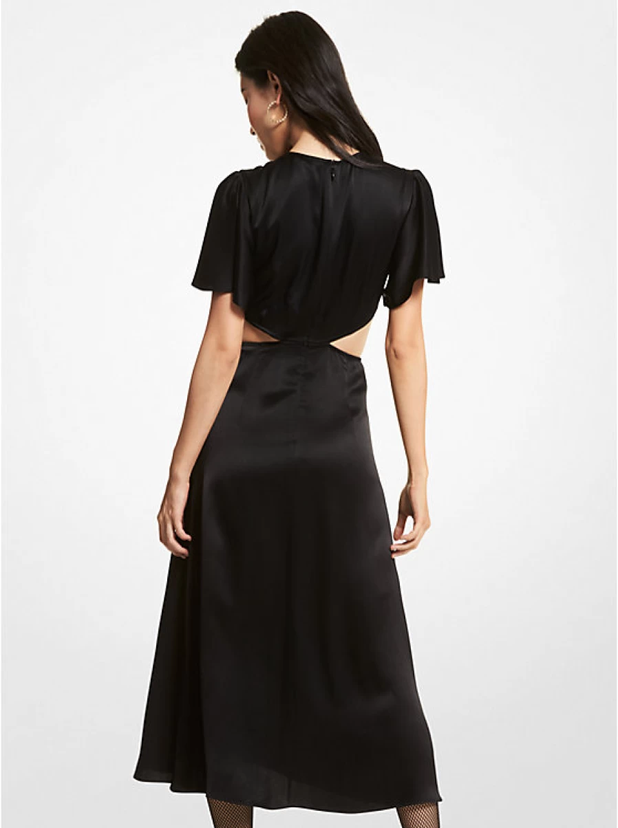 Michael Kors Women's Satin Cutout Dress - Elegant Evening Gown for Special Occasions
