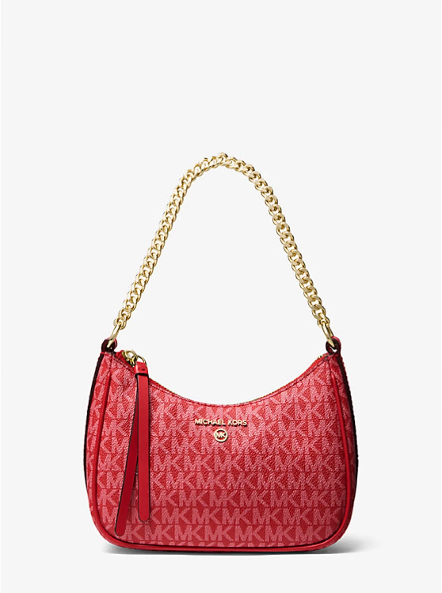 Michael Kors Women's Small Jet Set Charm Pouch with Logo Crossbody Bag
