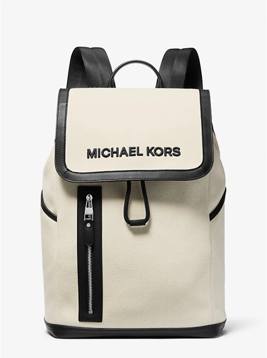 Michael Kors Men's Brooklyn Cotton Canvas Backpack – Durable Stylish Laptop Bag