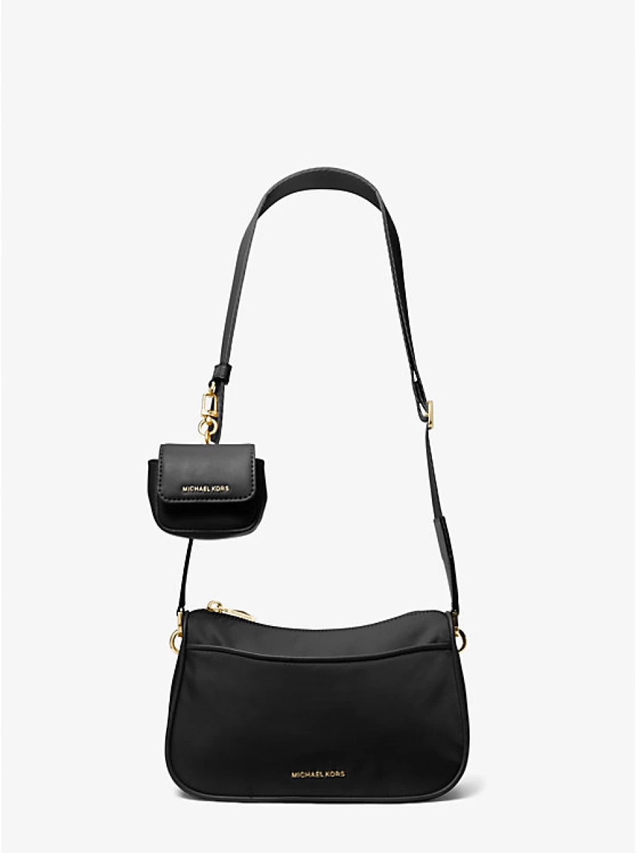 Michael Kors Jet Set Medium Nylon Crossbody Bag with Shoulder Strap for Women - Compatible with AirPods Pro