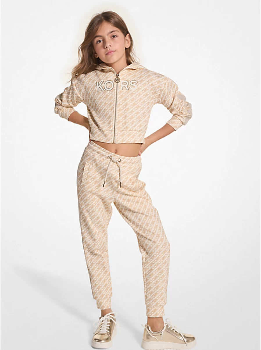 Michael Kors Kids' Jogging Pants with Zipper Pocket & Empire Logo - Comfortable Athletic Pants for Children