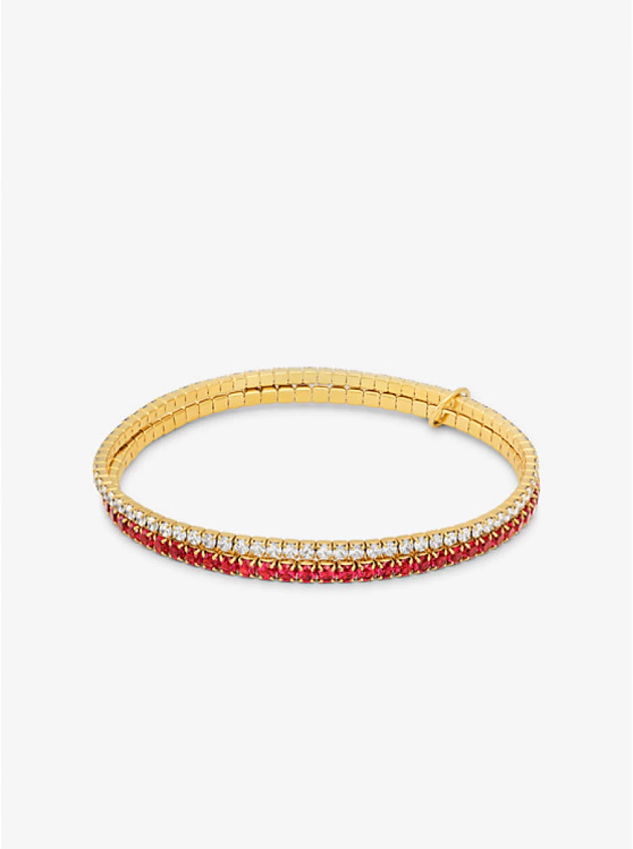 Michael Kors Women's Two-Tone River Bracelet - Double Brass Band with Precious Metal Plating