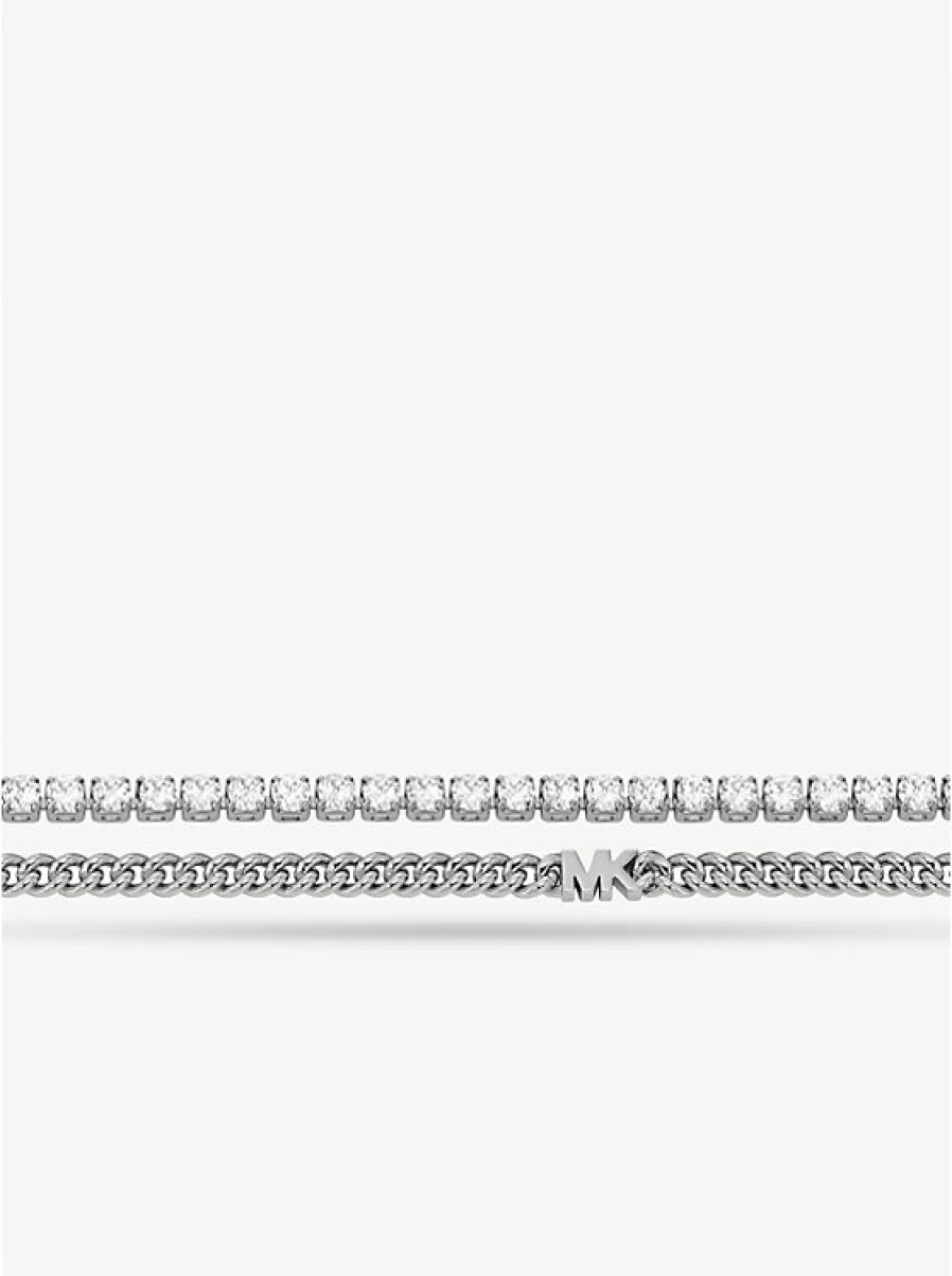 Michael Kors Women's River Necklace - Double Brass Chain with Precious Metal Plating