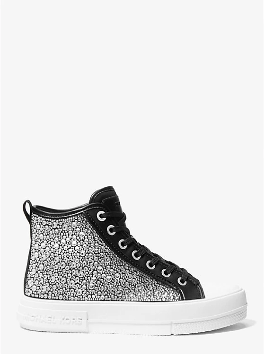 Michael Kors Women's Evy High-Top Espadrille Sneakers in Neoprene & Leather with Ornamental Details