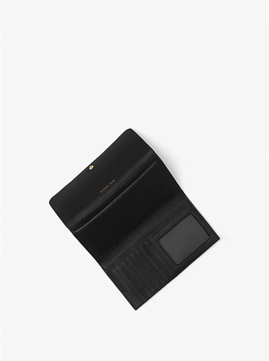 Michael Kors Women's Large Grain Leather Wallet with Three Flaps