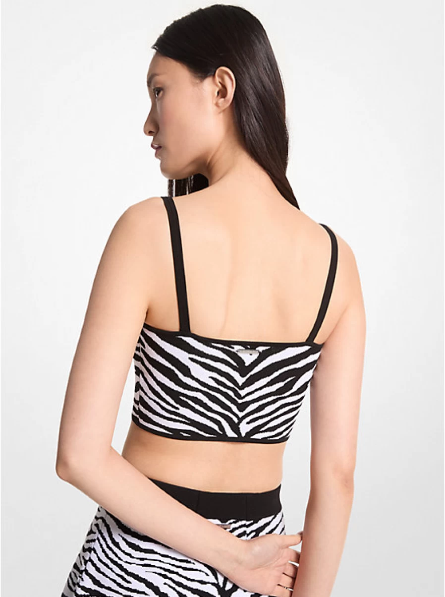 Michael Kors Women's Zebra Print Jacquard Camisole Top