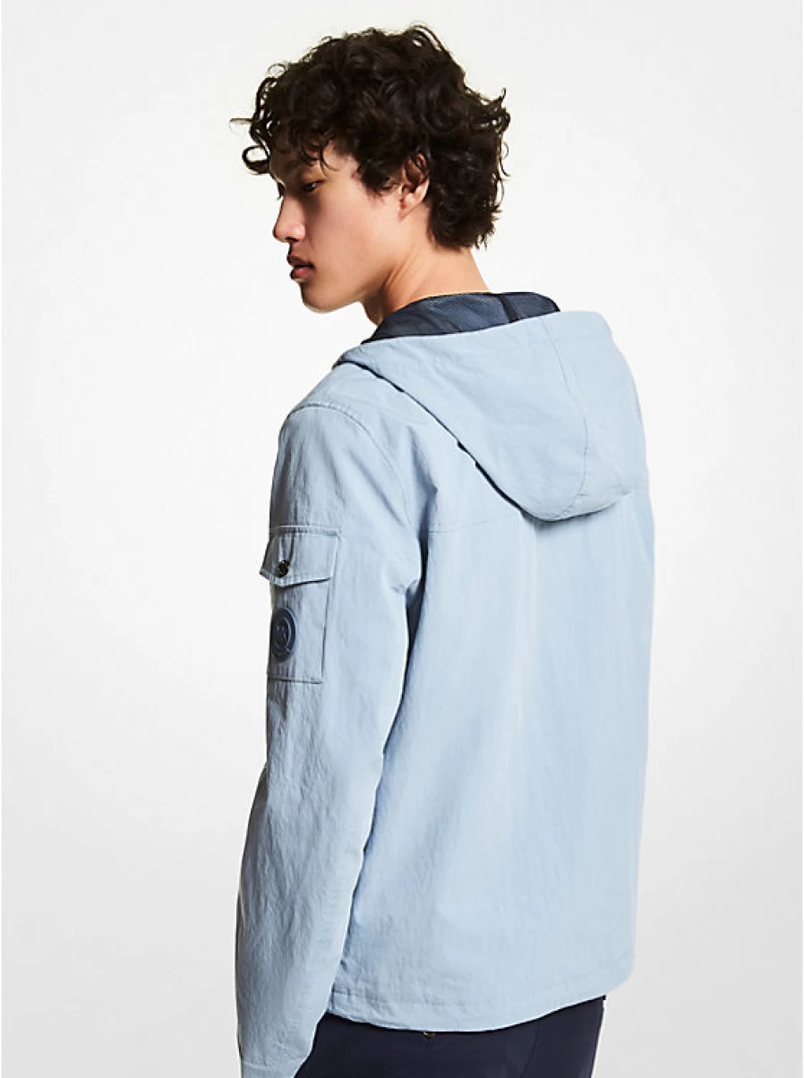 Michael Kors Men's Cotton Crinkled Effect Hooded Jacket