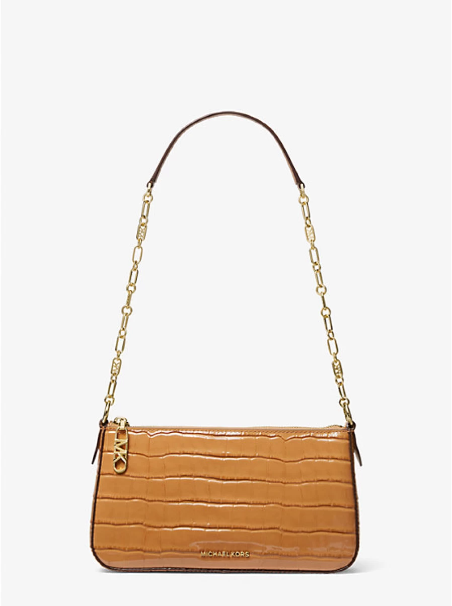 Michael Kors Women's Medium Empire Chain Links Shoulder Bag in Crocodile-Embossed Leather