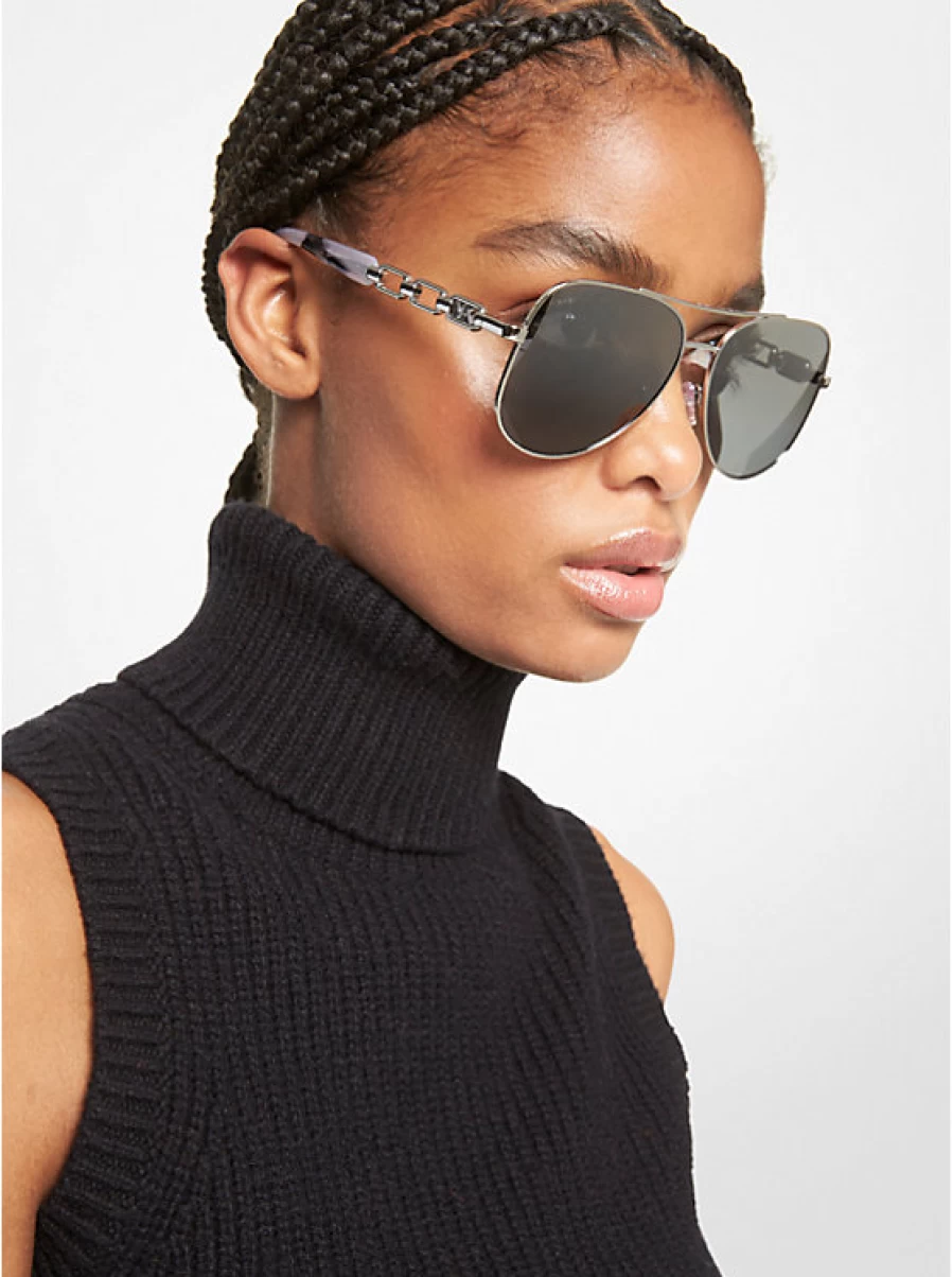 Michael Kors Women's Chianti Sunglasses – Stylish UV Protection Aviator Shades