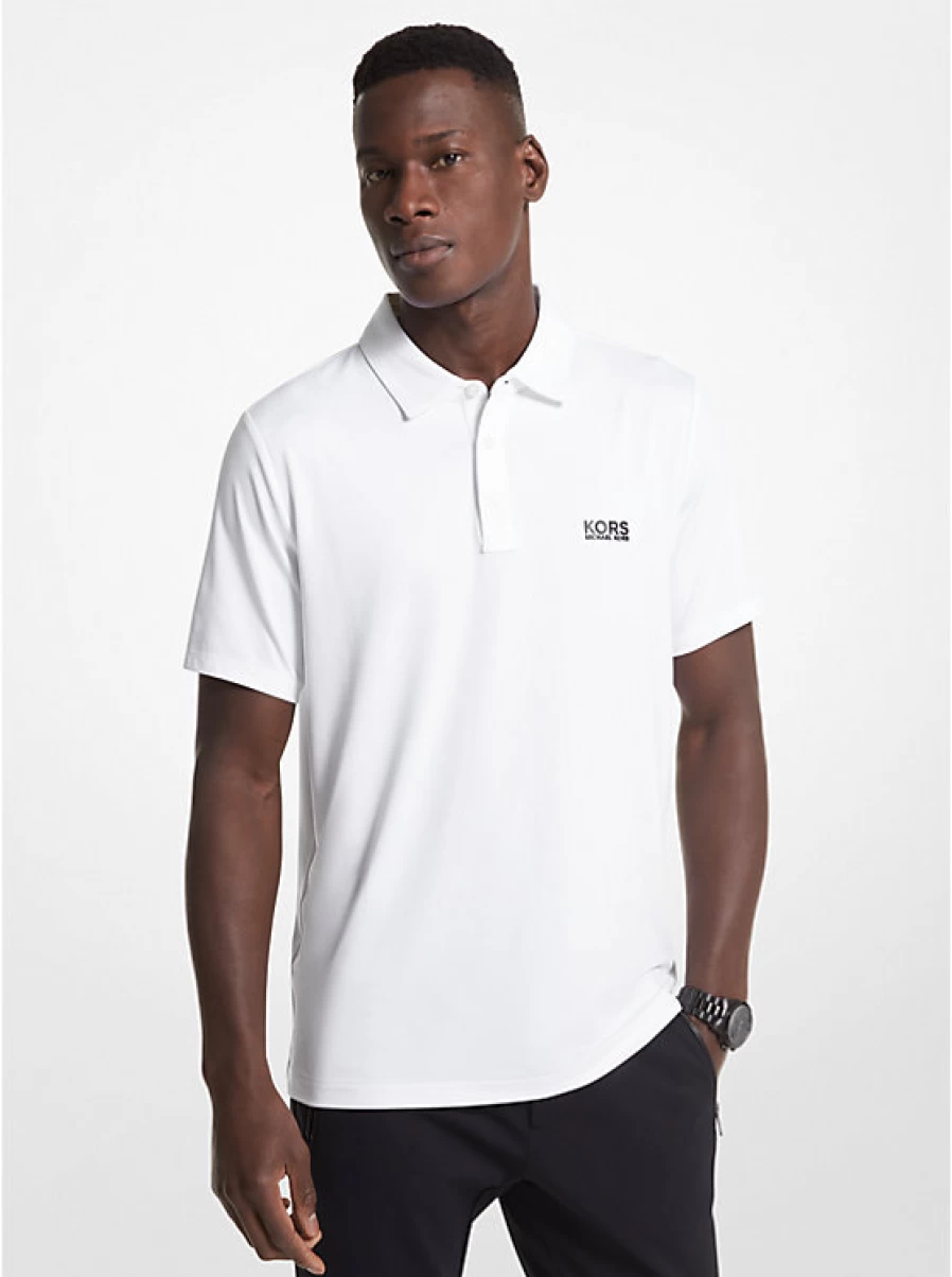 Michael Kors Men's Stretch Jersey Golf Polo Shirt with Logo - Comfortable & Stylish Performance Wear