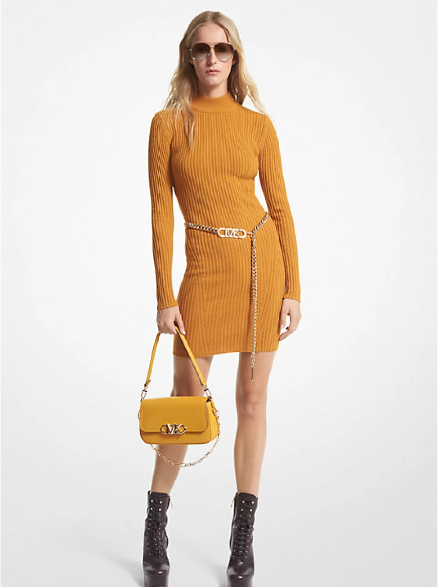 Michael Kors Women's Ribbed Merino Wool Blend Dress