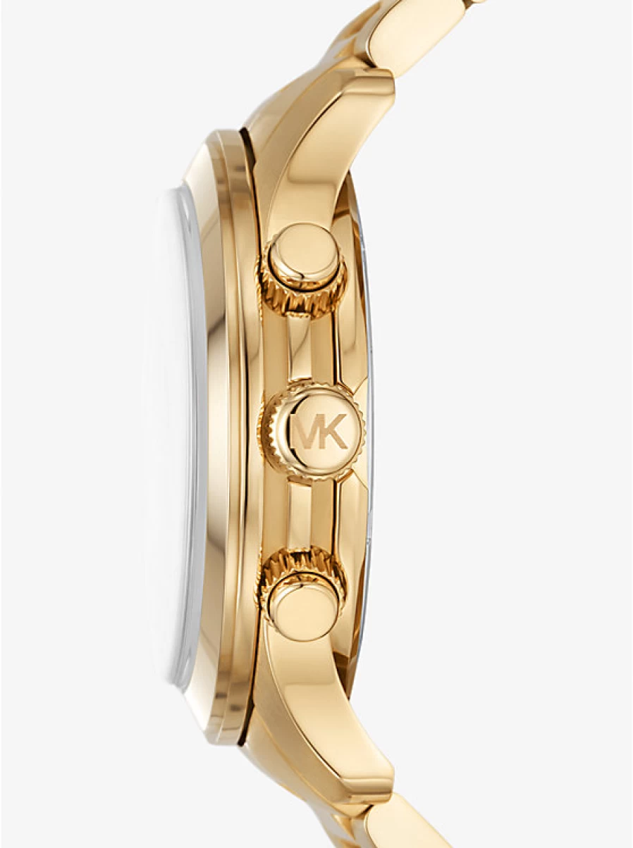 Michael Kors Men's Oversized Gold Slim Runway Watch - Luxury Designer Chronograph
