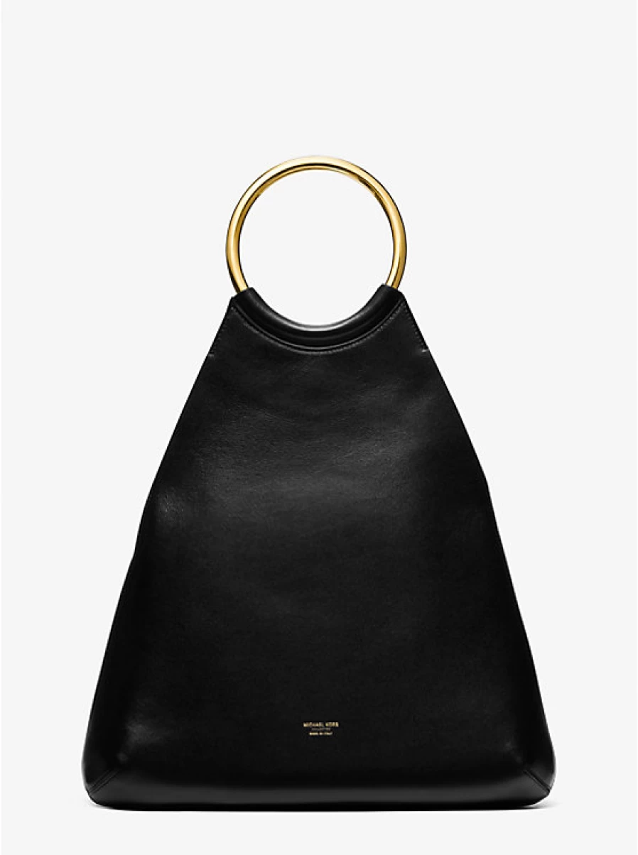 Michael Kors Ursula Large Leather Tote Bag for Women - Stylish Ring Detail Handbag