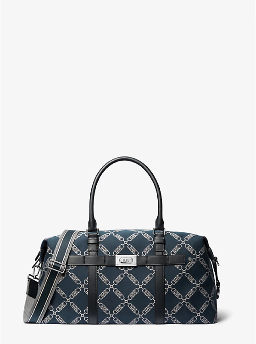 Michael Kors Hudson Jacquard Travel Bag for Men with Empire Logo - Stylish Durable Carry-On