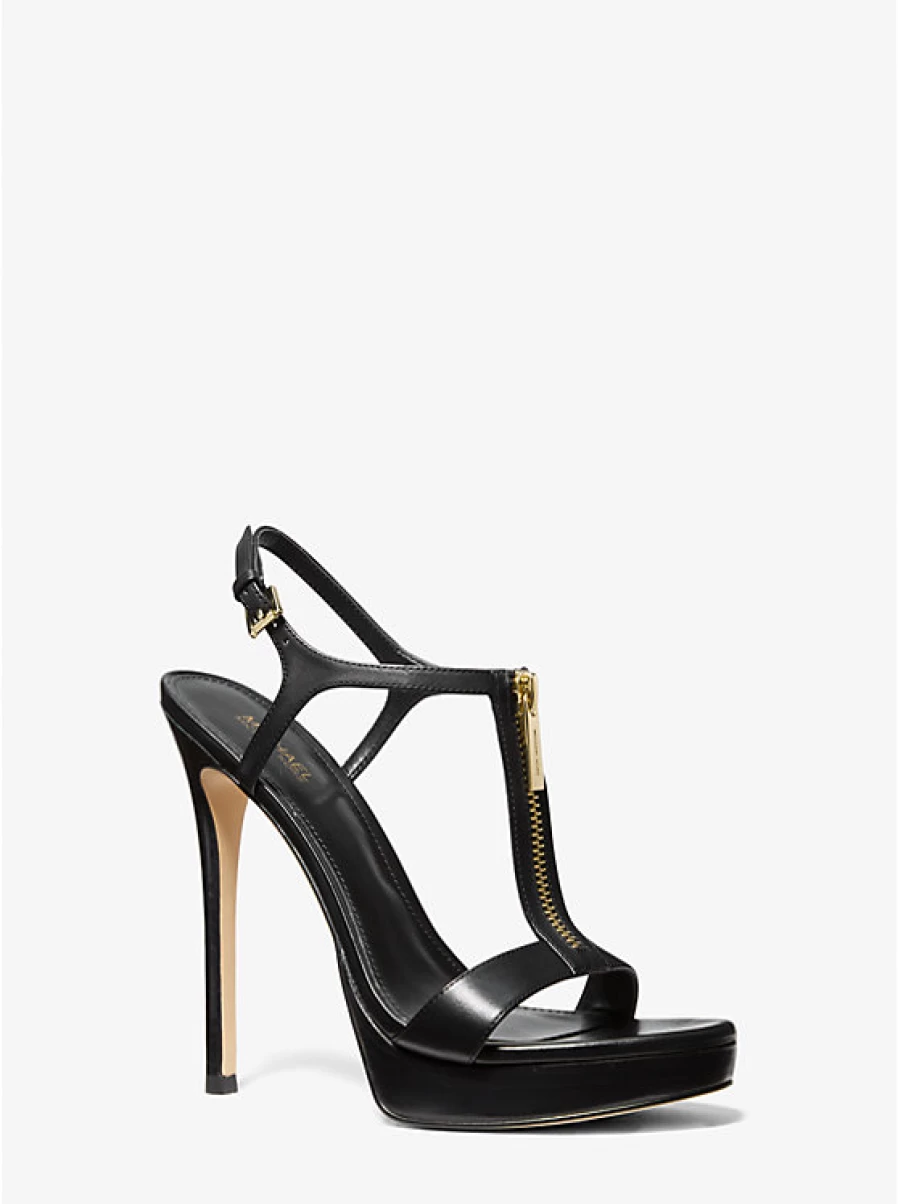 Michael Kors Women's Berkley Leather Sandals with Stiletto Heel