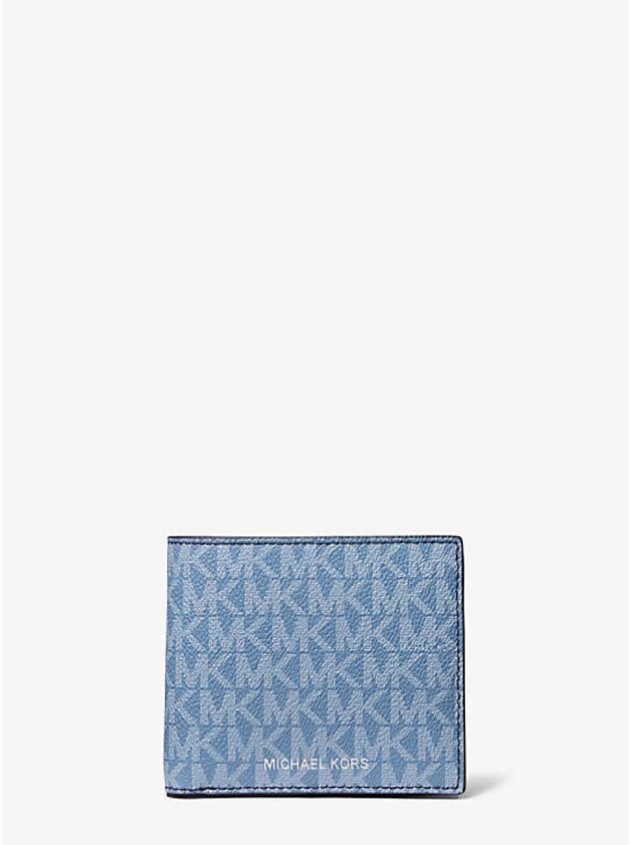 Michael Kors Men's Leather Billfold Wallet with Logo & Coin Pocket