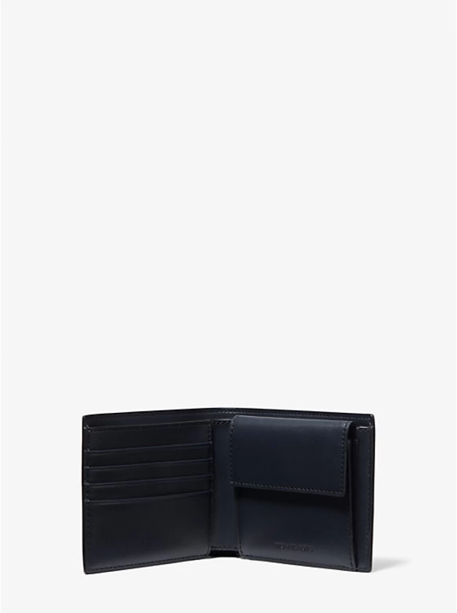 Michael Kors Men's Leather Billfold Wallet with Logo & Coin Pocket