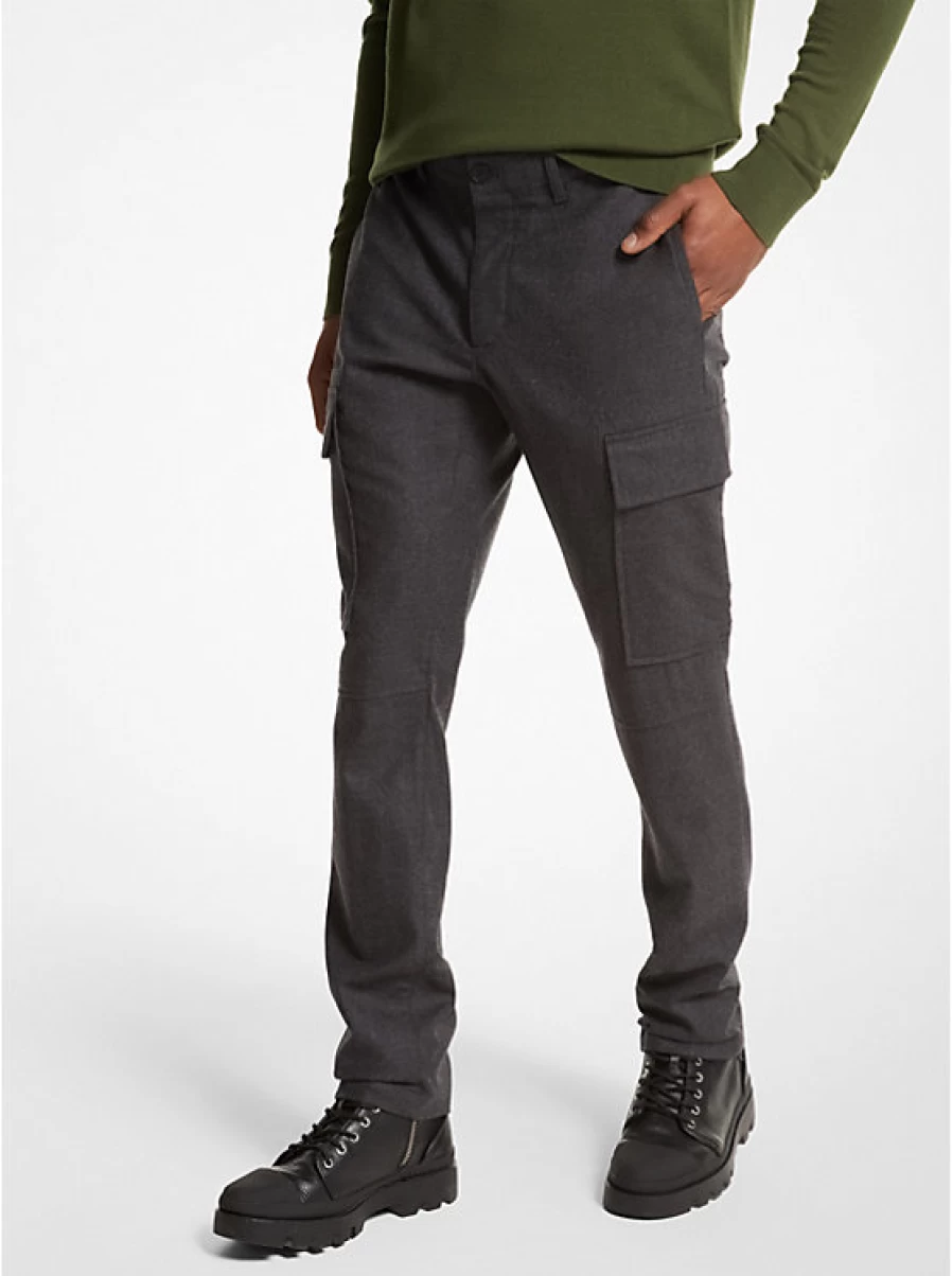 Michael Kors Men's Stretch Wool Flannel Cargo Pants for Comfort & Style