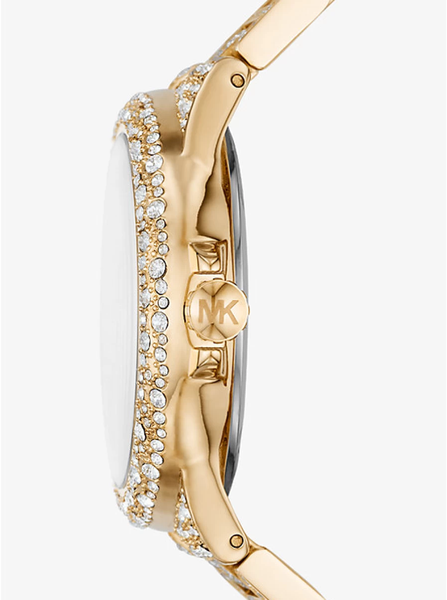Michael Kors Women's Oversized Gold Camille Watch with Pavé Stones, Luxury Designer Bracelet Watch