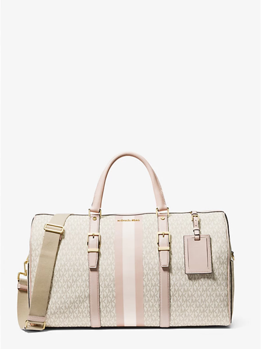 Michael Kors Bedford Extra Large Travel Weekend Bag with Logo & Stripe Design