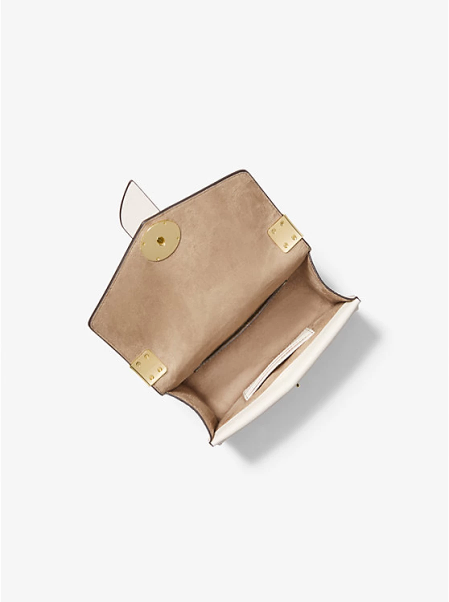 Michael Kors Women's Saffiano Leather Small Greenwich Crossbody Bag with Adjustable Shoulder Strap & Color Block Design