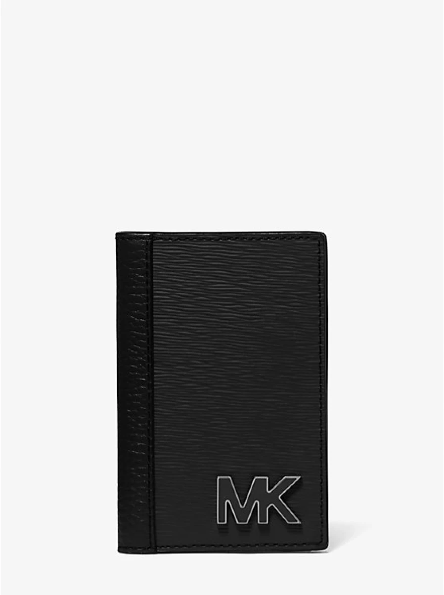 Michael Kors Men's Hudson Leather Two-Flap Card Holder Wallet
