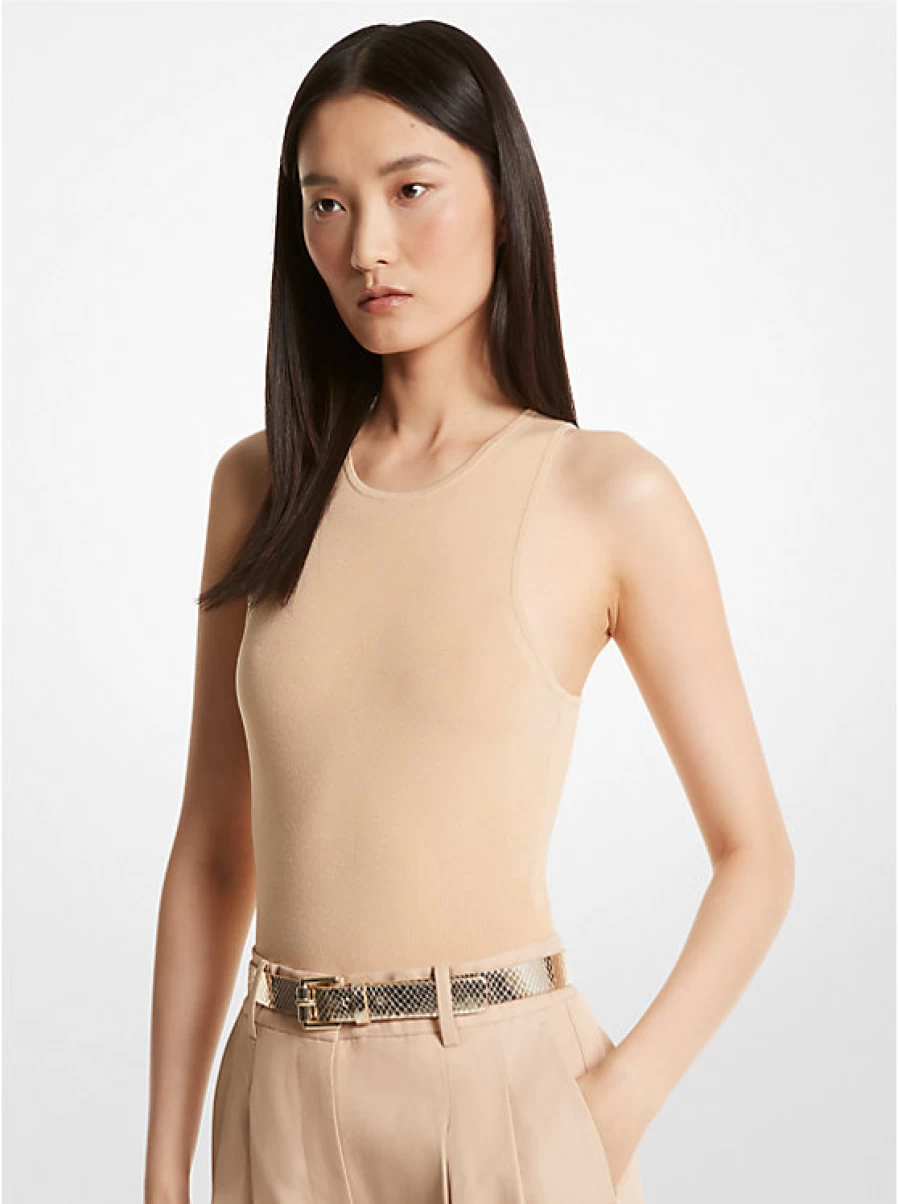 Michael Kors Women's Stretchy Ribbed Knit Racerback Tank Top Combination
