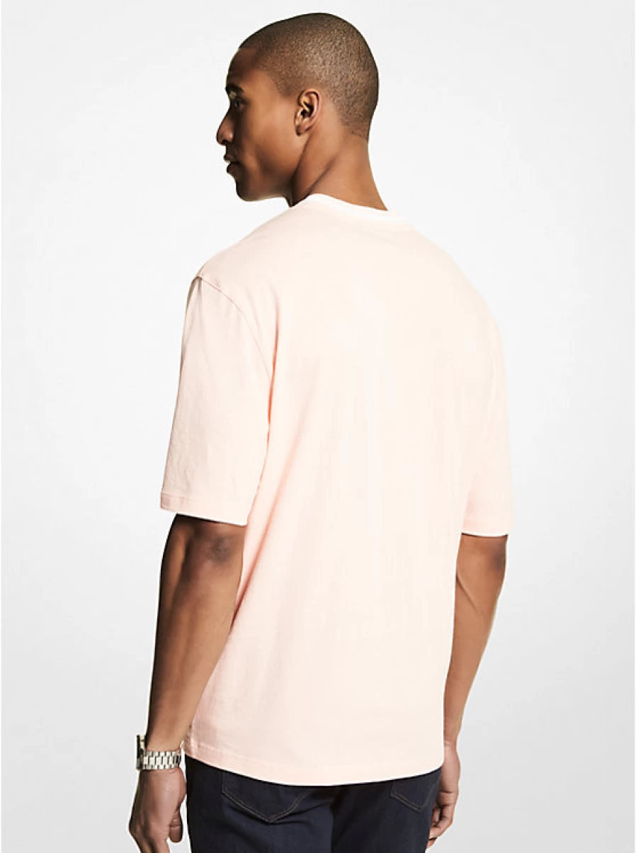 Michael Kors Men's Cotton T-Shirt with Printed Aviator Glasses & Floral Pattern