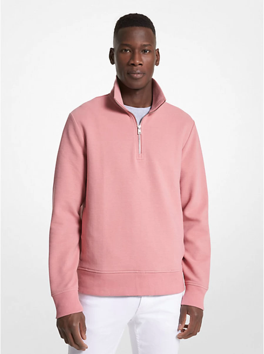 Michael Kors Men's Long-Sleeve Cotton-Blend Half-Zip Sweater