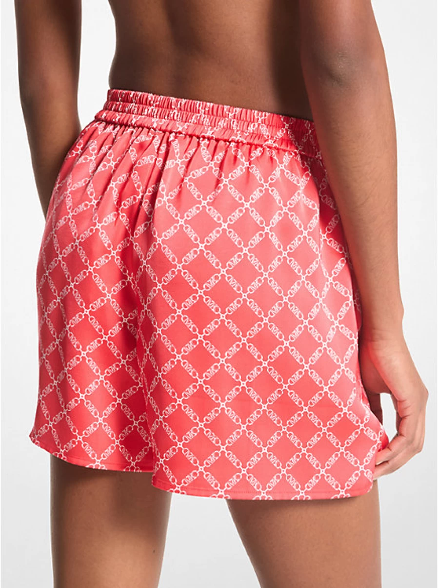 Michael Kors Women's Satin Shorts with Empire Logo Print