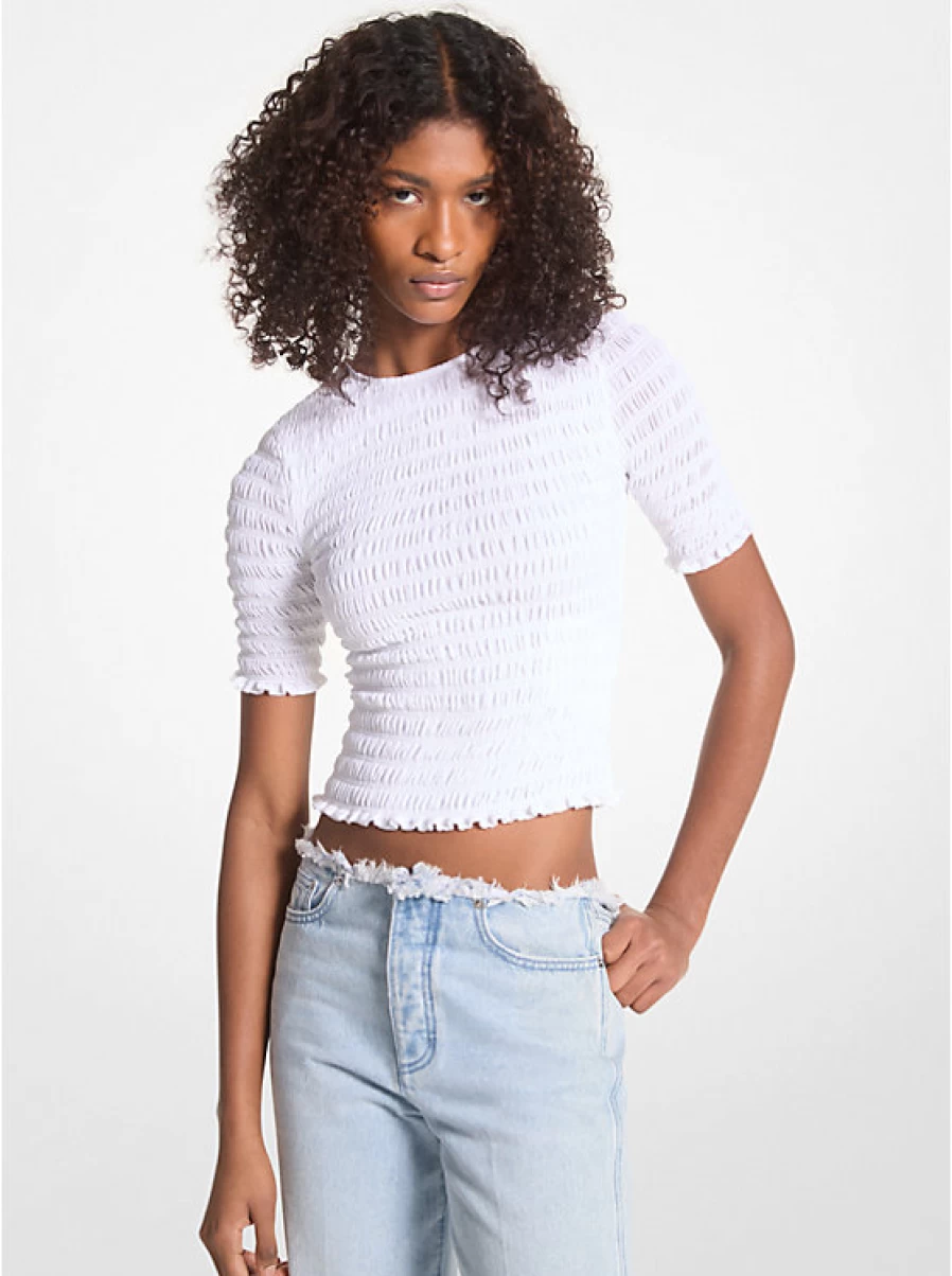 Michael Kors Women's Ruched Georgette Crepe T-Shirt