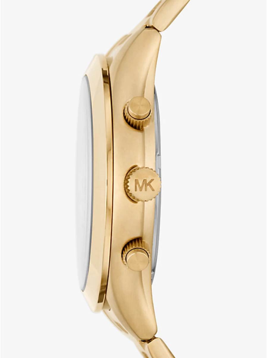 Michael Kors Men's Oversized Gold Slim Runway Watch - Luxury Designer Chronograph