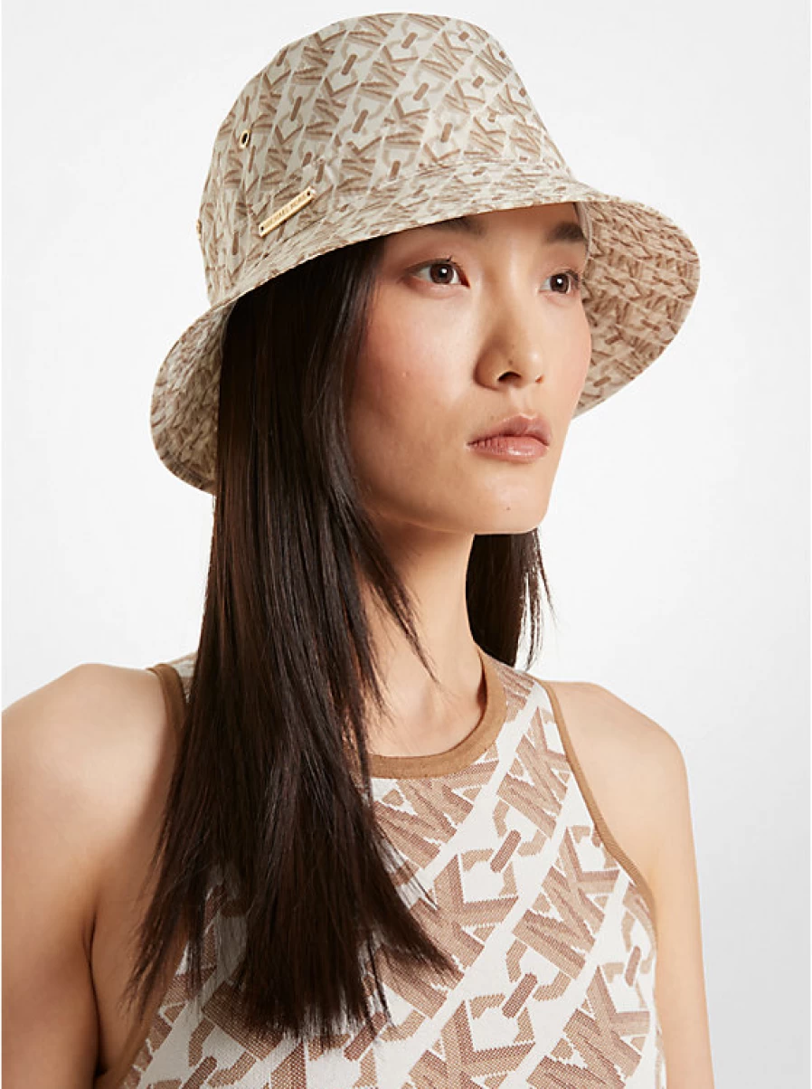 Michael Kors Women's Cloche Hat with Empire Signature Logo Print