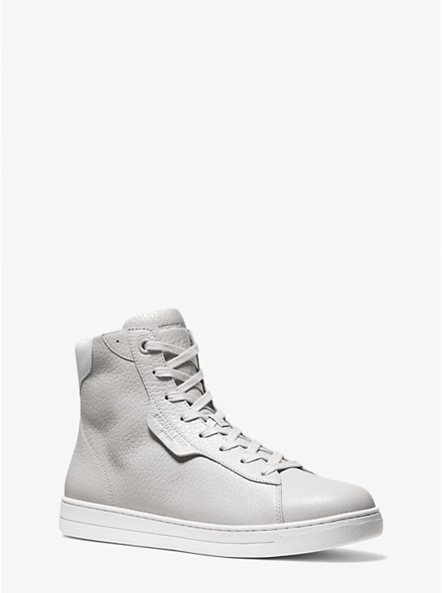 Michael Kors Men's Keating High-Top Leather Espadrille Shoes in Grain Texture
